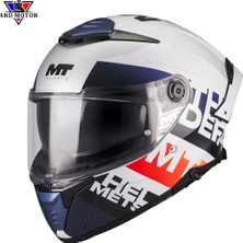 mt Helmets Thunder 4 Sv Waves A17 Parlak Kapalı Kask