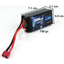 Zeee Power Fpv 4s, 14.8 Volt, 1300 Mah, 120C, T-Deans Fişli, Li-Po Pil Grubu