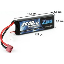 Zeee Power 2s, 7.4 Volt, 2400 Mah, 50C, T-Deans Fişli, Li-Po Pil Grubu