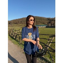My Lunessa Teddy Ayıcık Nakışlı Kısa Kol Oversize Tshirt