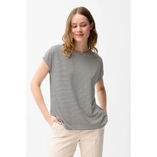 Love My Body Çizgili T-shirt Siyah 175L9964000