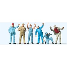 Preiser 14127 1/87 Ölçek, Ayaktaki Hamallar, Boyanmış Plastik Figürleri, 6 Adet