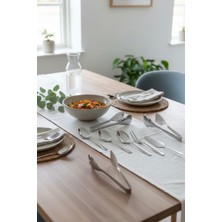 Akayev Aurea 8 Parça Çelik Maşa ve Sos Kepçe Servis Seti