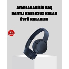 Uravas Store Kablosuz Bluetooth Kulaklık 5.0 Saat Kullanım Dinamik Sürücü Siyah