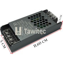 Tawitech Tawitec 12 Volt 5 Amper Trafo Ultra Silim Alüminyum Kasa Adaptör 4 Çıkış