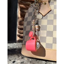 Maıson De Mode Coffee Lover Minyatür Kahve ve Makaron Figürlü Inci Detaylı Charm Çanta