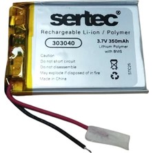 Uravas Store Sertec 303040 3.7V 350 Mah Li-Polymer Pil (DEVRELI/1.5A)