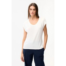 Love My Body Kısa Kol Triko Bluz Ekru 139L9804000