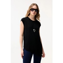 Love My Body Asimetrik Triko Bluz Siyah 115L9805000