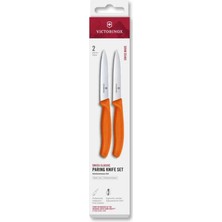 Victorinox 6.7799.2C1 Swiss Classic 2li 10CM Soyma Bıçağı Set, Turuncu