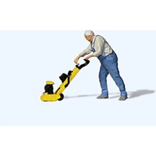 Preiser 28262 1/87 Ölçek, Zımpara Motoru Kullanan Işçi, Boyanmış Plastik Figürleri