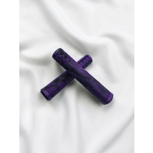 Bisiklet Dünyam 165MM Yumuşak Silikon Elcik - Bmx Bisiklet Scooter Uyumlu Kesilebilir Tıpalı - Mor/siyah