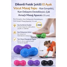 Teknonisa Dikenli Fıstık Şekilli El Ayak Vücut Masaj Topu – Kas Gevşetici, Kan Dolaşımı Destekleyici (15 Cm)