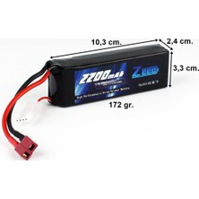 Zeee Power 3s, 11.1 Volt, 2200 Mah, 50C, T-Deans Fişli, Li-Po Pil Grubu