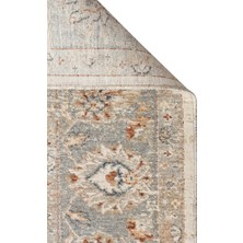 Akbel Halı Efes 04 Krem Gri XW - Geleneksel Uşak Desenlerine Sahip Özel Yumuşak Tuşeli Makine Halısı