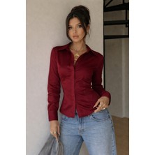 Tarz Cool Kadın Premium Gömlek Slim Fit Uzun Kollu Şık Ofis Günlük Kombin Basic Klasik Gömlek