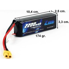 Zeee Power 3s, 11.1 Volt, 2200 Mah, 50C, XT60 Fişli, Li-Po Pil Grubu