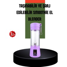 Uravas Store Taşınabilir USB Şarjlı Mini Smoothie Blender 380ML Çelik Bıçaklı Portatif