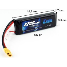 Zeee Power 2s, 7.4 Volt, 2200 Mah, 50C, XT60 Fişli, Li-Po Pil Grubu