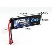 Zeee Power 2s, 7.4 Volt, 3500 Mah, 100C, T-Deans Fişli, Li-Po Pil Grubu