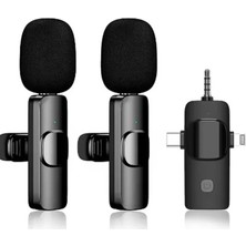 Uravas Store Yüksek Kalite Profesyonel 3 In 1 Kablosuz Taşınabilir Yaka Mikrofonu Tiktok