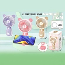 Alfa Life Marketing Mini Taşınabilir Şarjlı El Fanı Masa Üstü Telefon Tutmalı