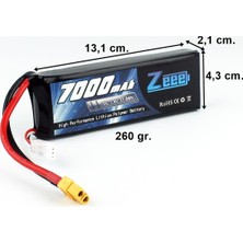 Zeee Power 2s, 7.4 Volt, 7000 Mah, 70C, XT60 Fişli, Li-Po Pil Grubu