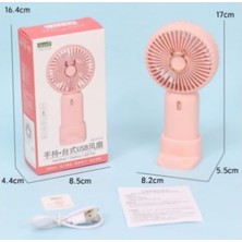 Alfa Life Marketing Mini Taşınabilir Şarjlı El Fanı Masa Üstü Telefon Tutmalı