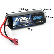 Zeee Power 4s, 14.8 Volt, 2200 Mah, 70C, T-Deans Fişli, Li-Po Pil Grubu
