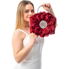 Gustello Valentina | Gümüş Metal D Saplı Çiçek Çanta El Çantası Abiye Günlük Şık Kadın Çantası