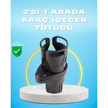 Uravas Store Çiftli Araba Bardak Tutucu Karbon Fiber Görünümlü 360° Ayarlı