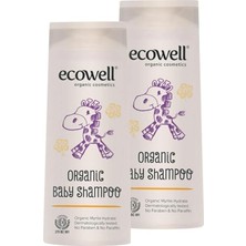 Nuvvo Ecowell Bebek Saç & Vücut Şampuanı Set, Organik & Vegan Sertifikalı, Parabensiz Doğal Konak Önleyici 2X300ML