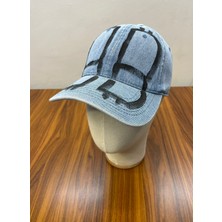 Hamze Denim Jean Kot Kumaş Nakışlı Vintage Beyzbol Unisex Cap Şapka