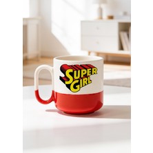 BB Design Super Girl Tasarımlı Seramik Baskılı Pro Kupa Bardak 330ML