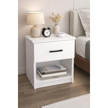 %100 Mdf Komodin Çekmeceli Başucu Komodin - Beyaz