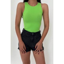 Ru Collective Örme Bisiklet Yaka Atlet - Fıstık Yeşili