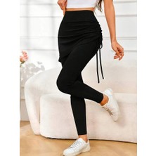 Ru Collective Kadın Yüksek Bel Yandan Büzgülü Alttan Uzun Kaşkorse Tayt Etek