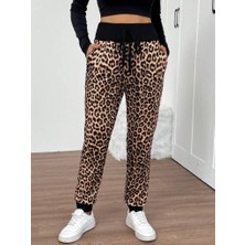 Ru Collective Kadın Yüksek Bel Bağcıklı Desenli Iki Iplik Pantolon