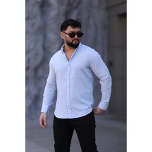 L-KOM Erkek %100 Pamuk Gömlek Uzun Kollu Regular Fit