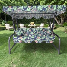 Kapella 3 Kişilik Salıncak Lüks Kılıf Seti 10CM Süngerli Yaprak Desen