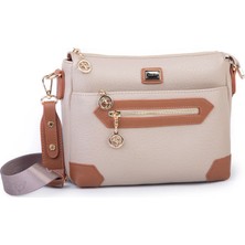 Nas Bag Kadın Spor Şık Günlük Postacı Çapraz Çanta (En 25 cm ;boy 22 cm ) Kum Taba Victoria