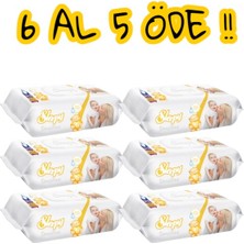 Sleepy Sensitive Islak Bebek Havlusu 90’lı x 6 Paket – 6 Al 5 Öde Kampanyalı, Pamuk Lifli, Toplam 540 Yaprak