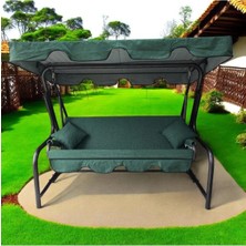 Kapella 3 Kişilik Salıncak Lüks Kılıf Seti 10CM Süngerli Yeşil