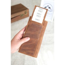 Norvi Leather Telefon Bölmeli Mıknatıslı Hakiki Deri Cüzdan Taba 1023