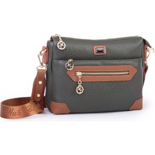 Nas Bag Kadın Spor Şık Günlük Postacı Çapraz Çanta (En 25 cm ;boy 22 cm ) Haki Taba Victoria