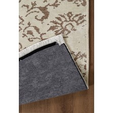 Şekerci Tekstil Krem Sarı Şönil Premium Kilim Kaymaz Tabanlı Makinede Yıkanabilir Robot Süpürgeye Uyumlu Özel Ölçü Salon Halısı