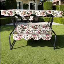 Kapella 3 Kişilik Salıncak Lüks Kılıf Seti 10CM Süngerli Ingiliz Gülü