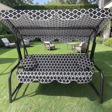 Kapella 3 Kişilik Salıncak Lüks Kılıf Seti 10CM Süngerli Karaçatı Desen