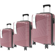 Metropolitan Sdr 102 Pp Valiz Seti - Büyük + Orta + Kabin Boy - Vişne