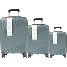 Metropolitan Sdr 102 Pp Valiz Seti - Büyük + Orta + Kabin Boy - Petrol Yeşili
